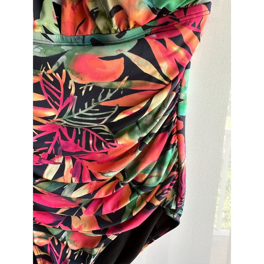 NWT $138 Lauren Ralph Lauren Women's Swimsuit High Neck Tummy-Control one pc - Picture 8 of 11